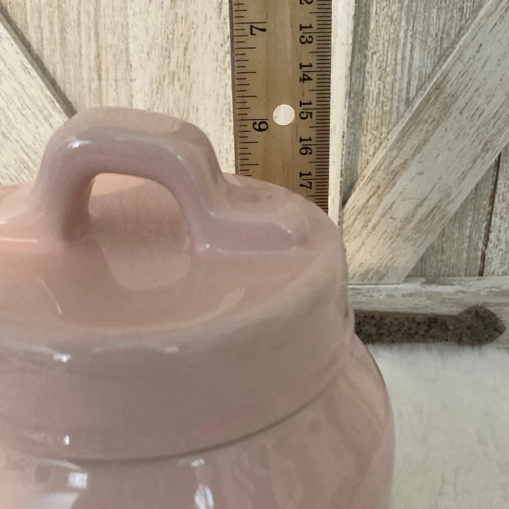 Rae Dunn Pink Ceramic Cotton Tail Cutie Jar
